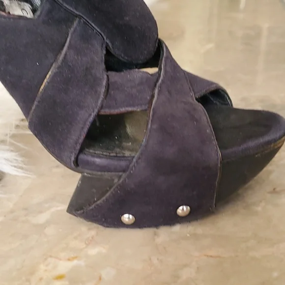 Camilla skovgaard blue platform heel Stiletto  open toe shoe size 36.5 - Picture 15 of 16